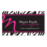Zebra Print Hair Stylist Business Cards