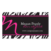 Zebra Print Hair Stylist Business Cards