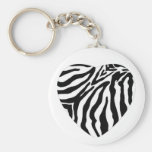Zebra Print Heart Key Chain