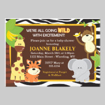 Zebra Print Jungle Safari Baby Shower Invitation invitations