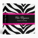 Zebra Print & Lace Elegant 1.5" Binder