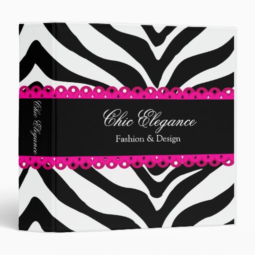 Zebra Print & Lace Elegant 1.5" Binder