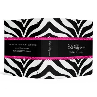 Zebra Print & Lace Elegant 2 Inch Binder binder