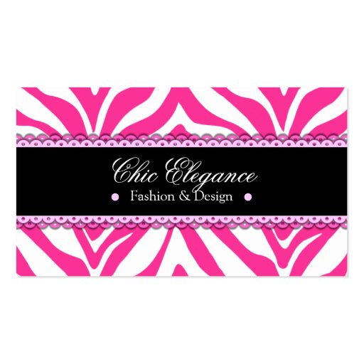 Zebra Print & Lace Elegant Business Cards