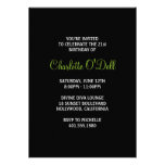 zebra print martini birthday party invitations