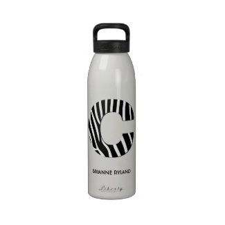 Zebra Print Monogram C Drinking Bottles