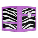 Zebra Print Monogram Purple Recipe Binder