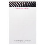 zebra print; monogram stationery design