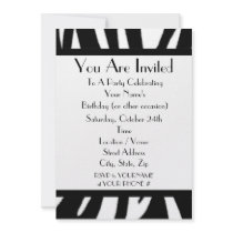 Zebra Print Party Invitation