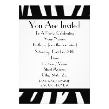 Zebra Print Party Invitation