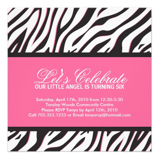 Zebra Print Party Invitation
