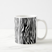 Zebra Print Pattern - Black and White Coffee Mug