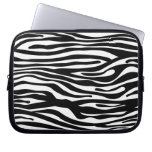 Zebra Print Pattern - Black and White Laptop Sleeves