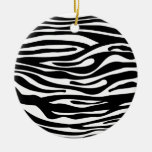 Zebra Print Pattern - Black and White Christmas Ornaments