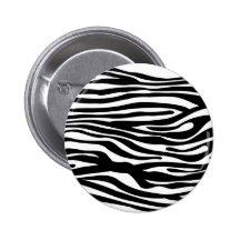 Zebra Print Pattern - Black and White Pin