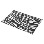 Zebra Print Pattern - Black and White Place Mats