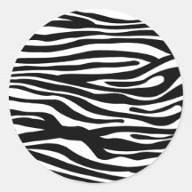 Zebra Print Pattern - Black and White Sticker