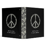 Zebra Print Peace Sign Binder
