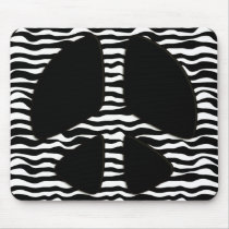 ZEBRA PRINT PEACE SIGN MOUSE PADS