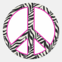 Zebra Print Peace Sign Sticker stickers