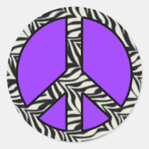 Zebra Print Peace Sign Sticker stickers