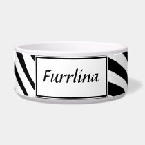 Zebra Print Personalized Dog Bowl pet bowls