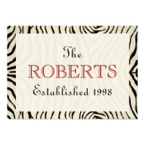 Zebra print personalized family poster posters