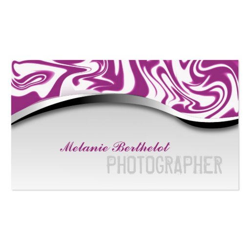 Zebra Print Photographer Business Card Pink