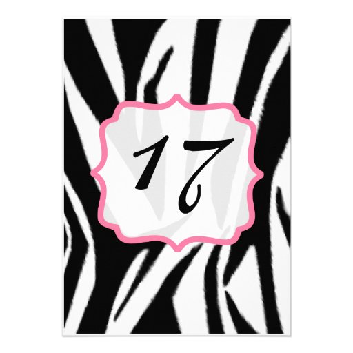 Zebra Print & Pink Birthday Party Invite