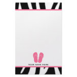 Zebra Print & Pink Flip Flops Stationery