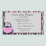 Zebra Print & Pink Handbag Fashion Business Card business cards