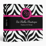 Zebra Print Pink Lace Monogram 1.5 in. Binder