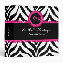 Zebra Print Pink Lace Monogram 1.5 in. Binder