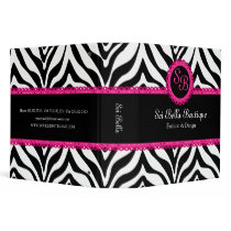 Zebra Print Pink Lace Monogram 2 in. Binder