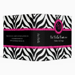 Zebra Print Pink Lace Monogram 2 in. Binder