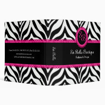 Zebra Print Pink Lace Monogram 2 in. Binder