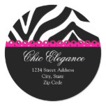 Zebra Print & Pink Lace Stickers