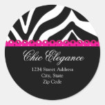 Zebra Print & Pink Lace Stickers