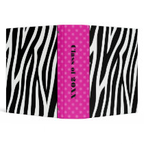 Zebra Print Pink Polka Dot School binders