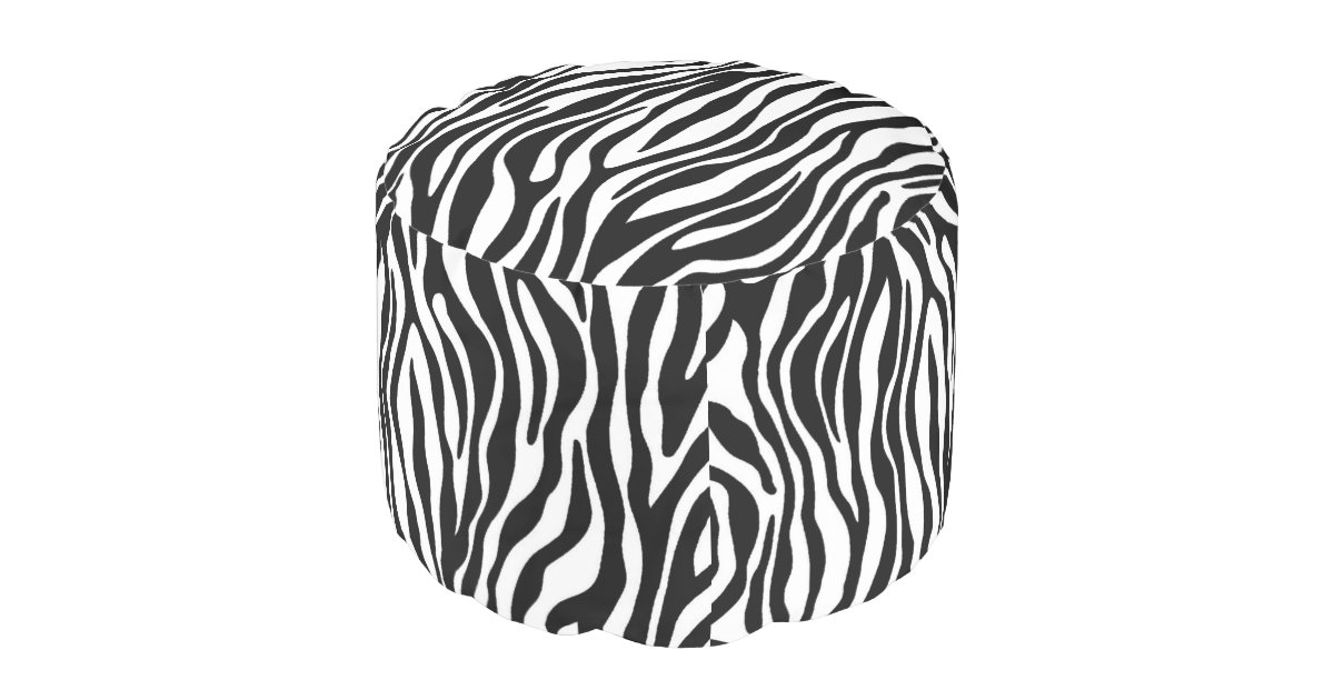 Zebra Print Pouf Zazzle