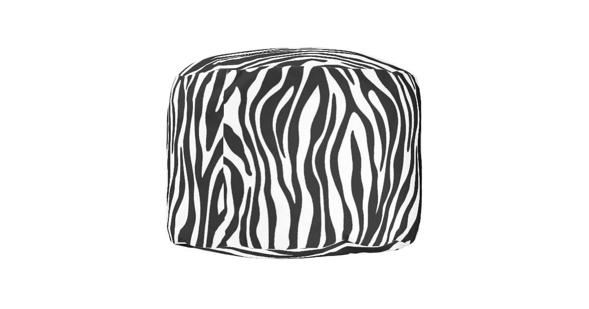 Zebra Print Pouf Zazzle