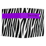Zebra Print Purple Banner Personalized Vinyl Binders