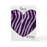 Zebra Print Purple Heart Cards