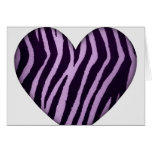 Zebra Print Purple Heart Greeting Card
