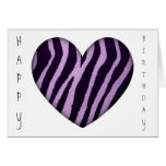 Zebra Print Purple Heart Card