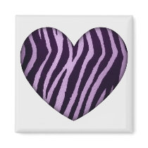 Zebra Print Purple Heart magnets