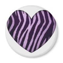 Zebra Print Purple Heart magnets