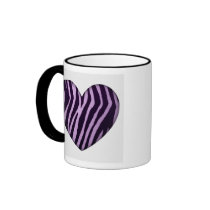 Zebra Print Purple Heart mugs