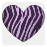 Zebra Print Purple Heart Sticker