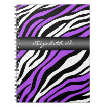 Zebra Print Purple Mix Personalized Notebook